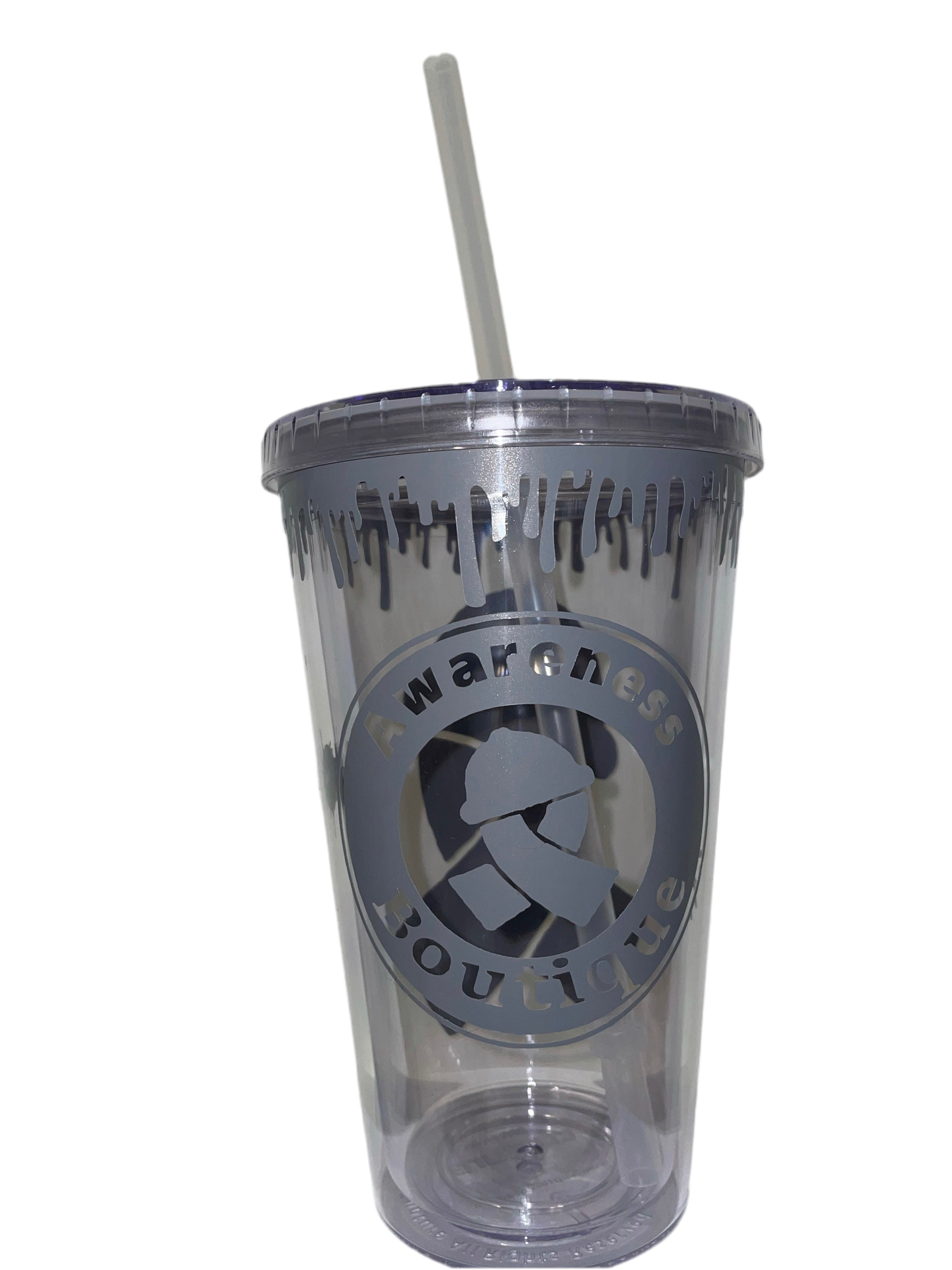Grey Ribbon Tumbler