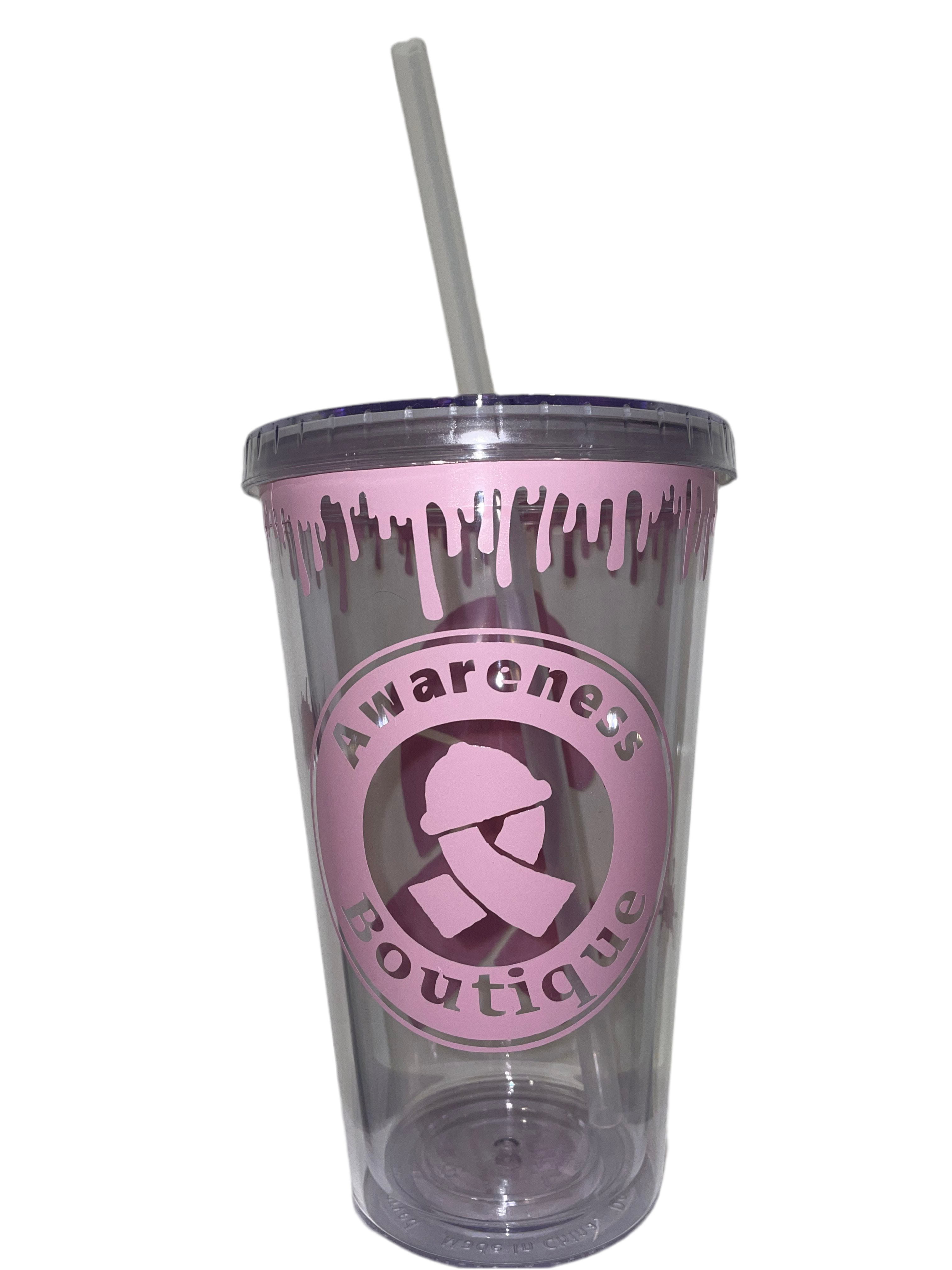 Light Pink Ribbon Tumbler