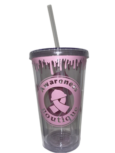 Light Pink Ribbon Tumbler