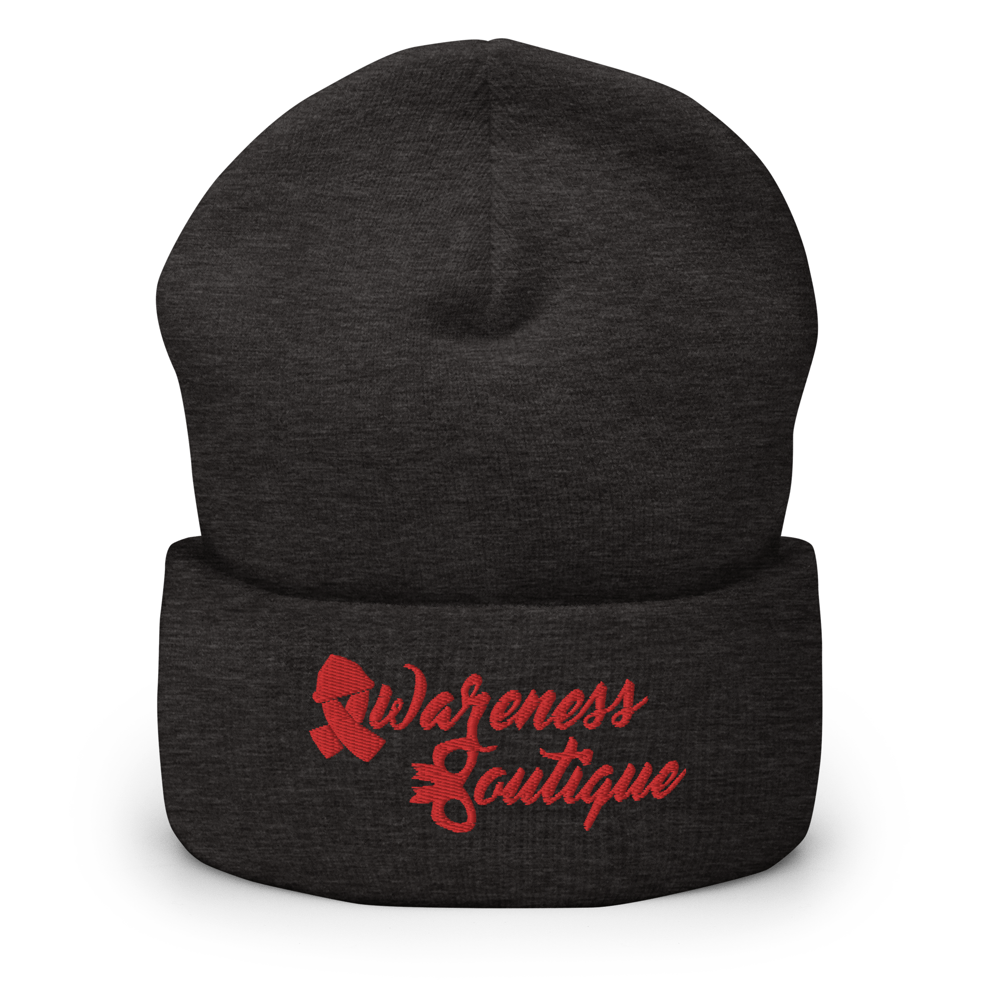 Red Ribbon Cuffed Beanie - Awareness Boutique