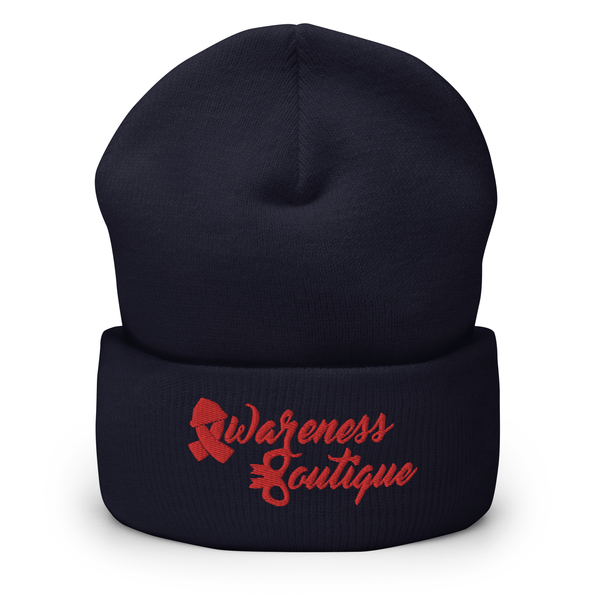 Red Ribbon Cuffed Beanie - Awareness Boutique