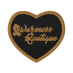 Gold Ribbon Embroidered Patch - Awareness Boutique