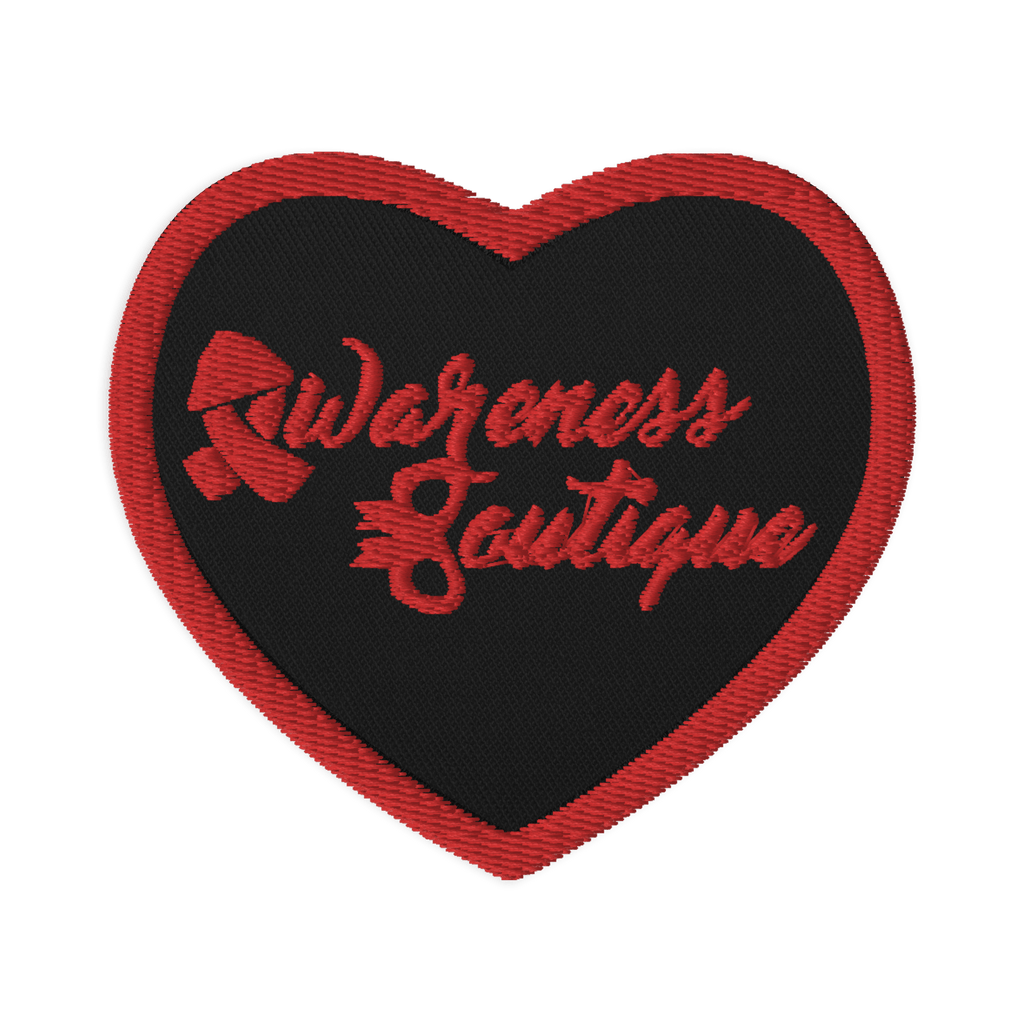 Red Ribbon Embroidered Patch - Awareness Boutique
