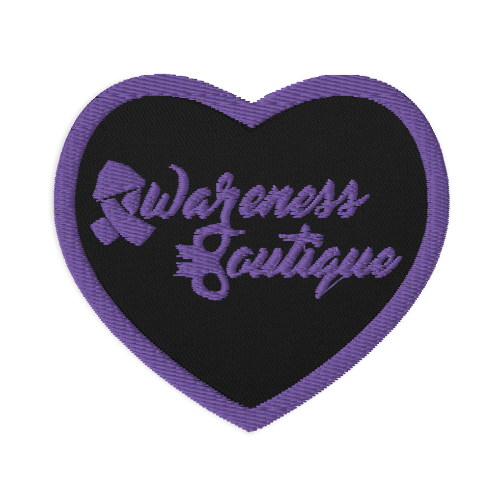 Purple Ribbon Embroidered Patch - Awareness Boutique