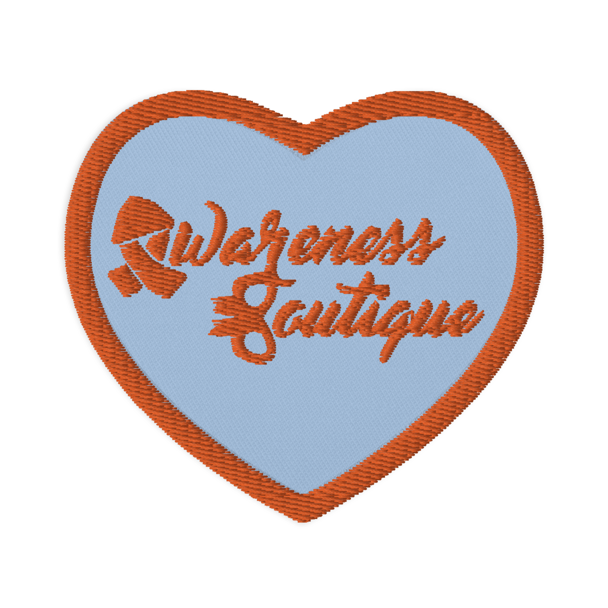 Orange Ribbon Embroidered Heart Patch - Awareness Boutique