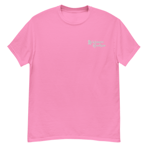 White Ribbon Embroidered Tee - Awareness Boutique