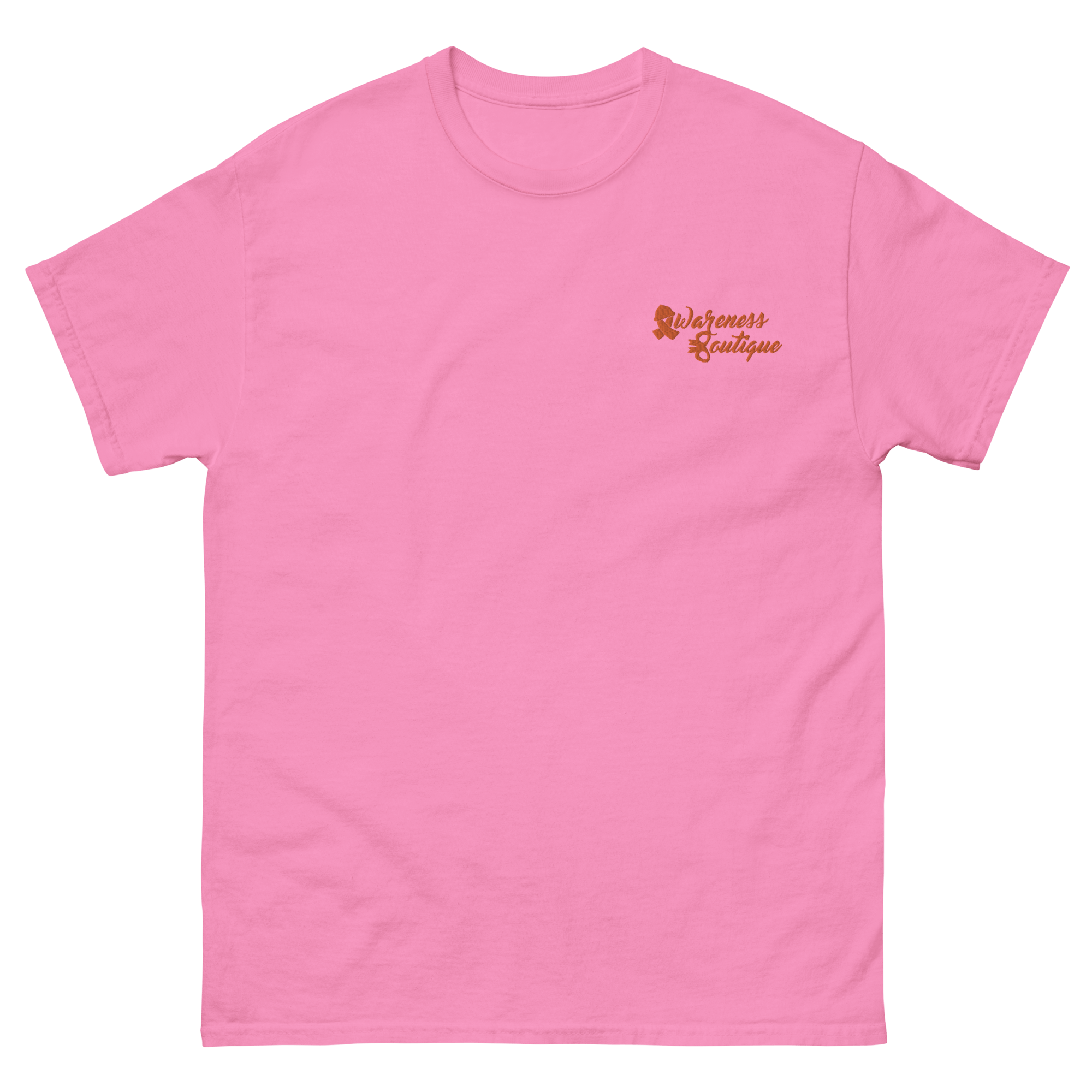 Orange Ribbon Embroidered Tee - Awareness Boutique