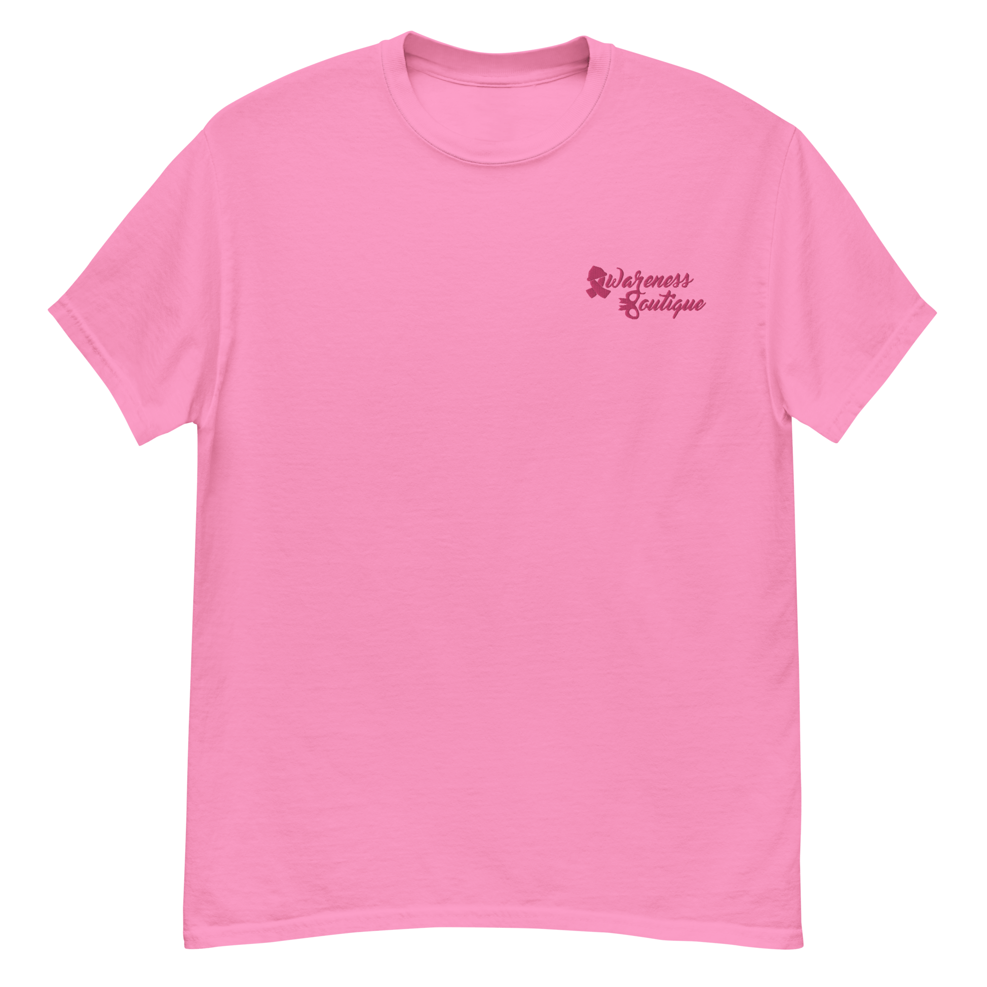 Red Ribbon Embroidered Tee - Awareness Boutique