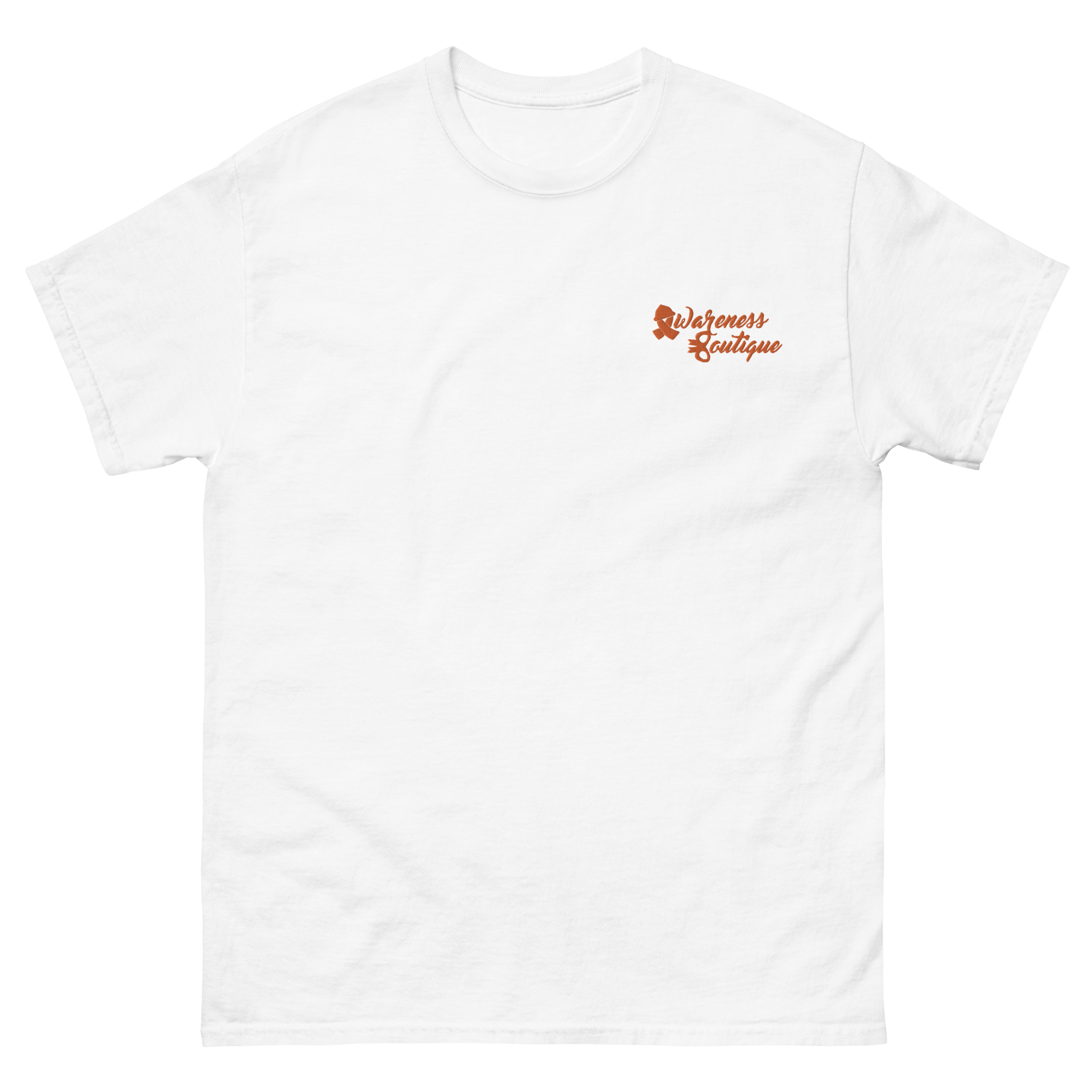 Orange Ribbon Embroidered Tee - Awareness Boutique